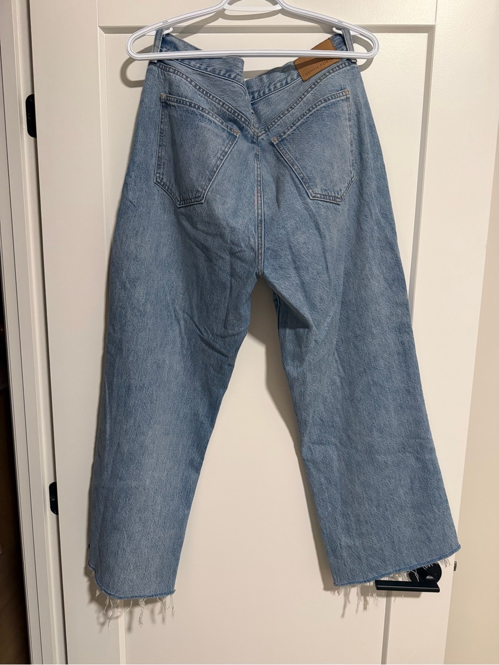 Denim Forum Light Blue Cropped Straight Jeans - Picture 2 of 3